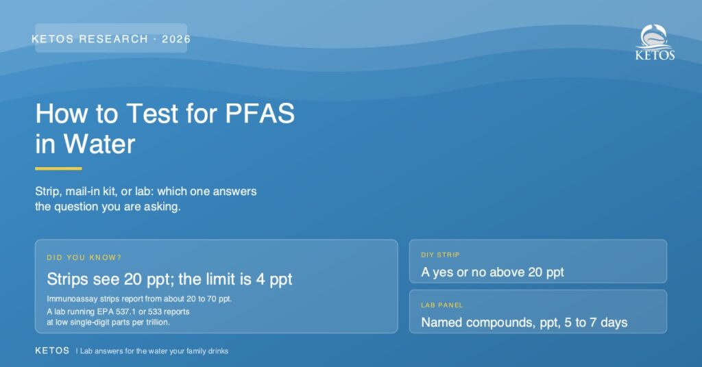 How to test for PFAS in water, comparing test strips, mail-in kits, and lab panels