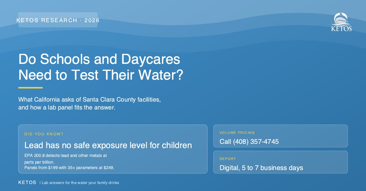 School water testing in Santa Clara County, showing lead-testing requirements for schools and daycares